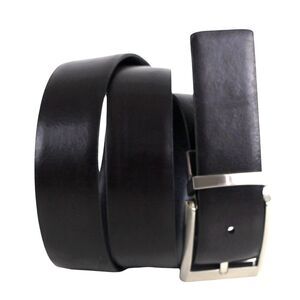 Calvin Klein BLACK BROWN REAL LEATHER 1 1/4"Wd REVERS CASUAL DRESS BELT 34 (t23